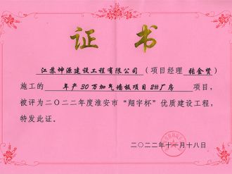 2022年度淮安市“翔宇杯”优质建筑工程