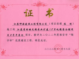 2022年度淮安市“翔宇杯”优质建筑工程